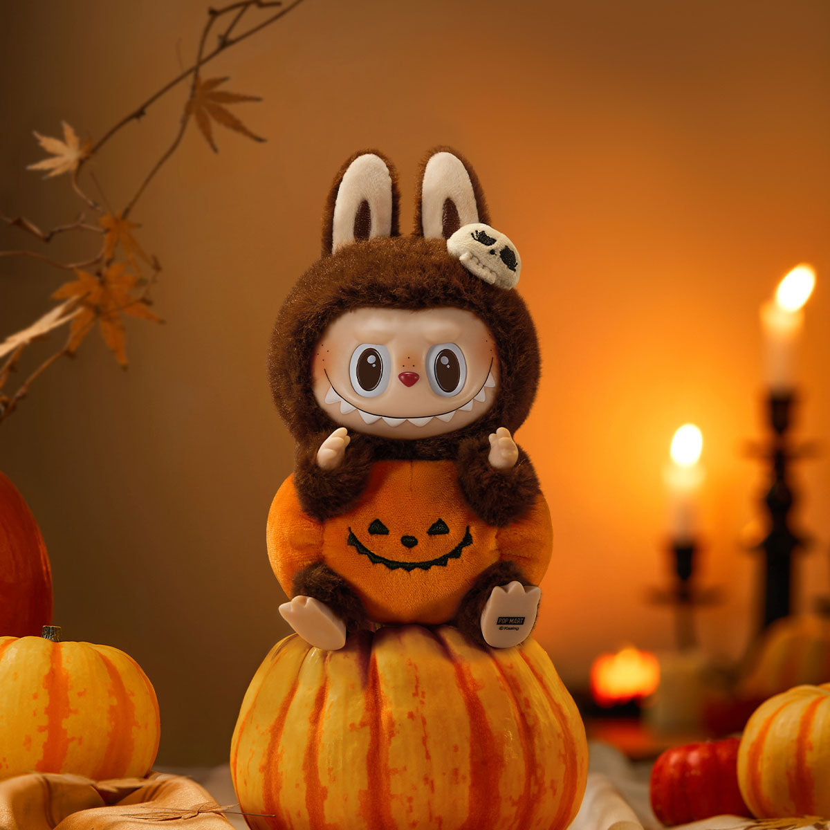 Happy Halloween Party Series-Sitting Pumpkin Vinyl Plush Pendant-4